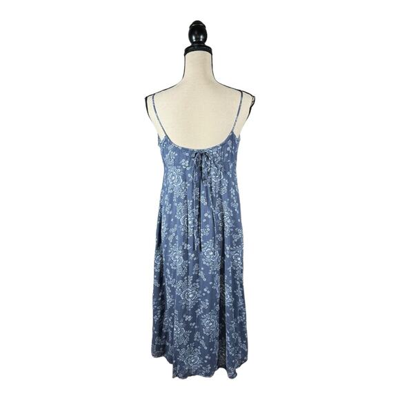 Madewell Tie Back Button Front Midi Dress In Archival Floral - Picture 5 of 6